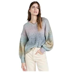 Z Supply Kersa Ombre Pastel Crewneck Sweater Size S